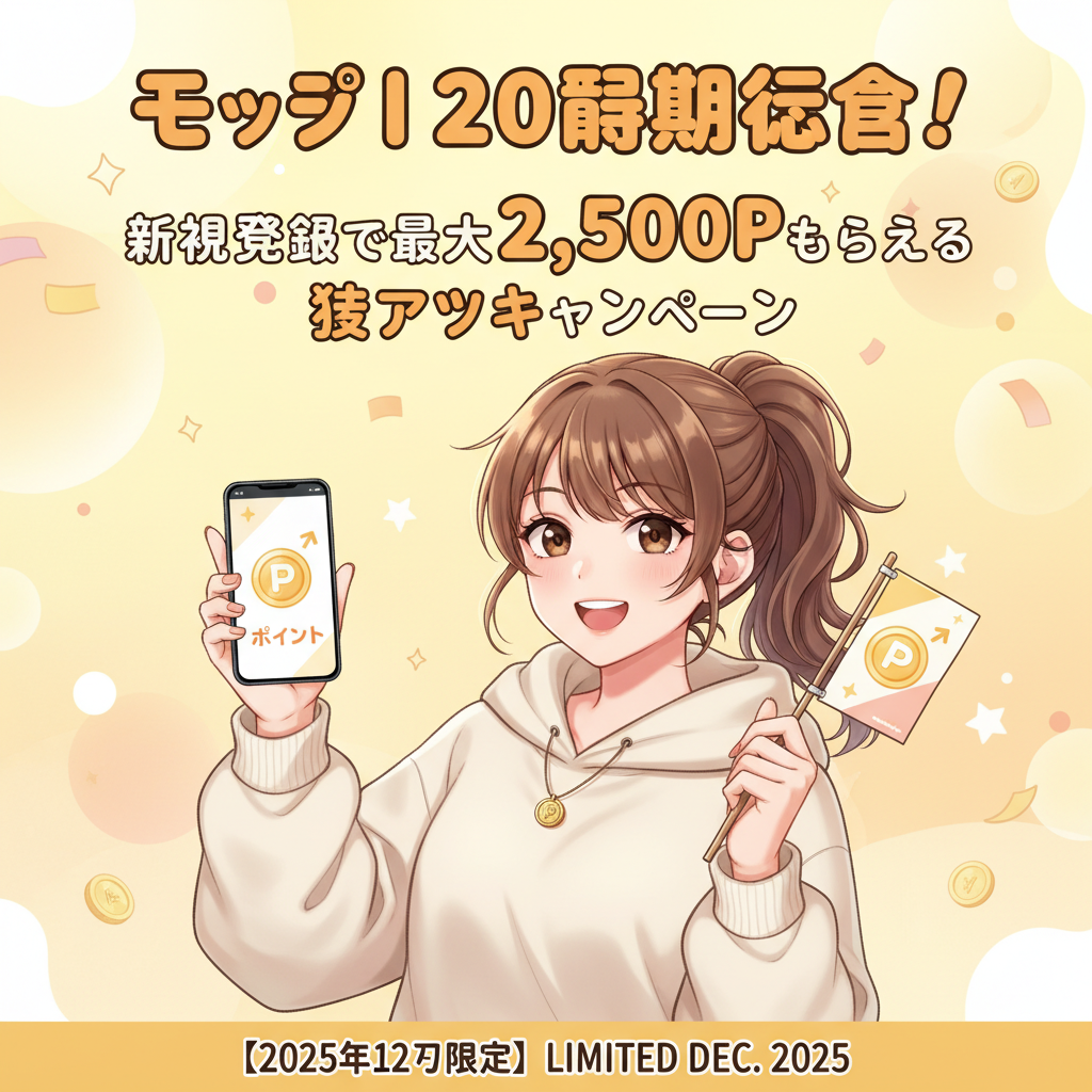 モッピー20周年キャンペーン詳細！紹介コードで2500ポイント稼ぐ方法