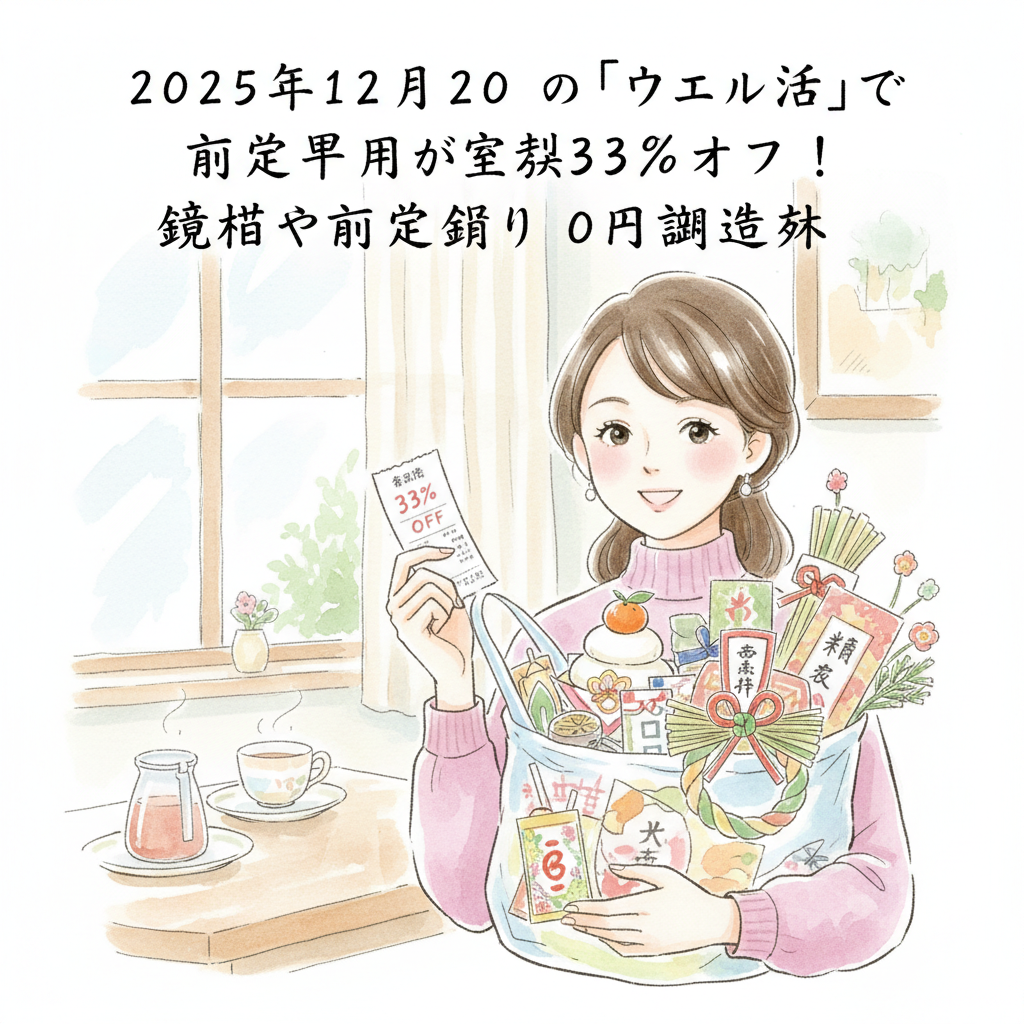 2025年12月20日ウエル活で正月準備！Vポイント交換で鏡餅や飾りが実質33%OFF
