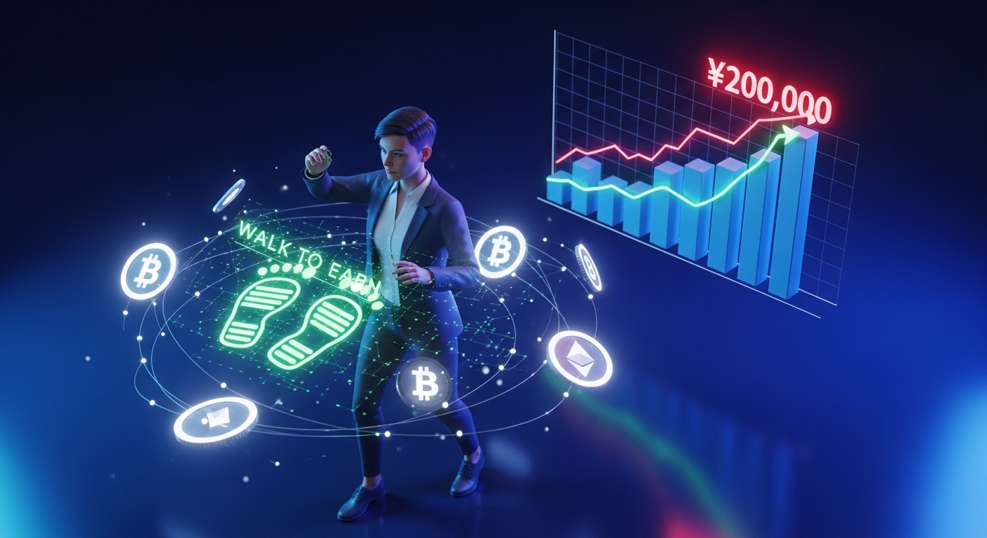 2026年仮想通貨】ビットコイン高騰で焦るな。元手ゼロから始める「Walk to  Earn」×「少額積立」で、確定申告の「20万円の壁」を安全に攻める戦略 | consumer.lab